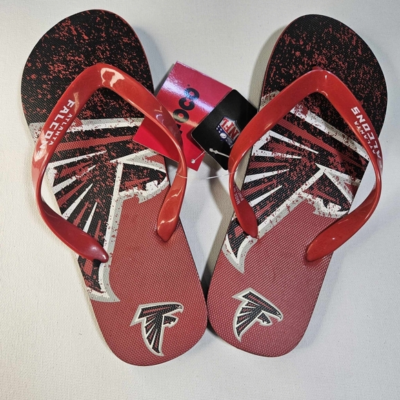 Atlanta Falcons NFL Flip Flops FOCO‎ Mens Medium Officially Licensed team Gear - Picture 1 of 7